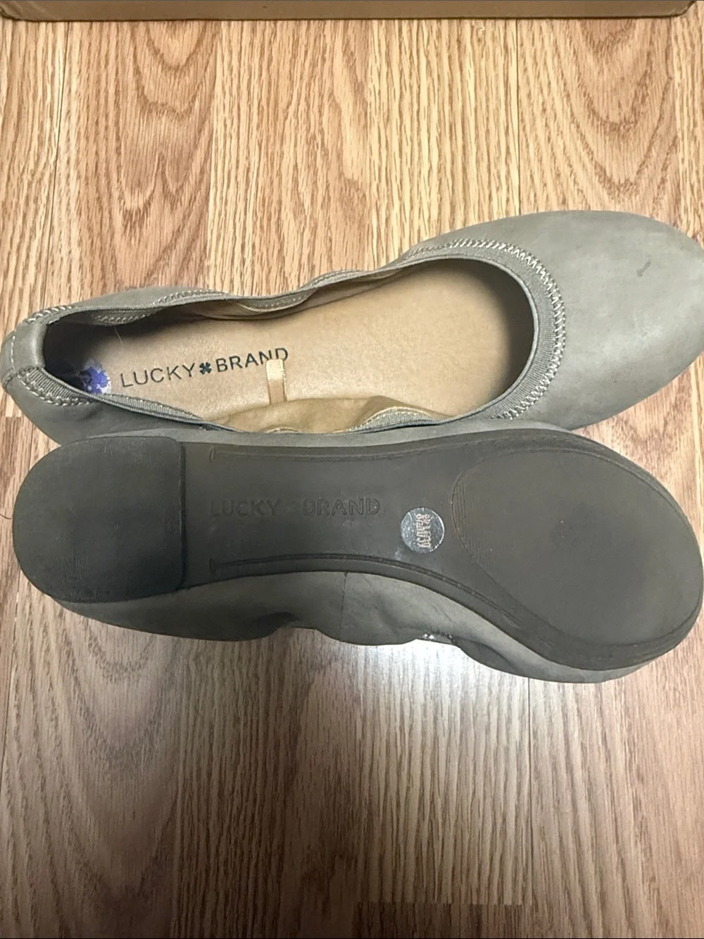 Lucky Brand Taupe Slip-On Ballet Flats